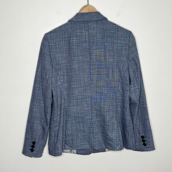 Talbots Womens Tweed Blended Double Breasted Blazer 8 Blue Workwear Career - Picture 8 of 11